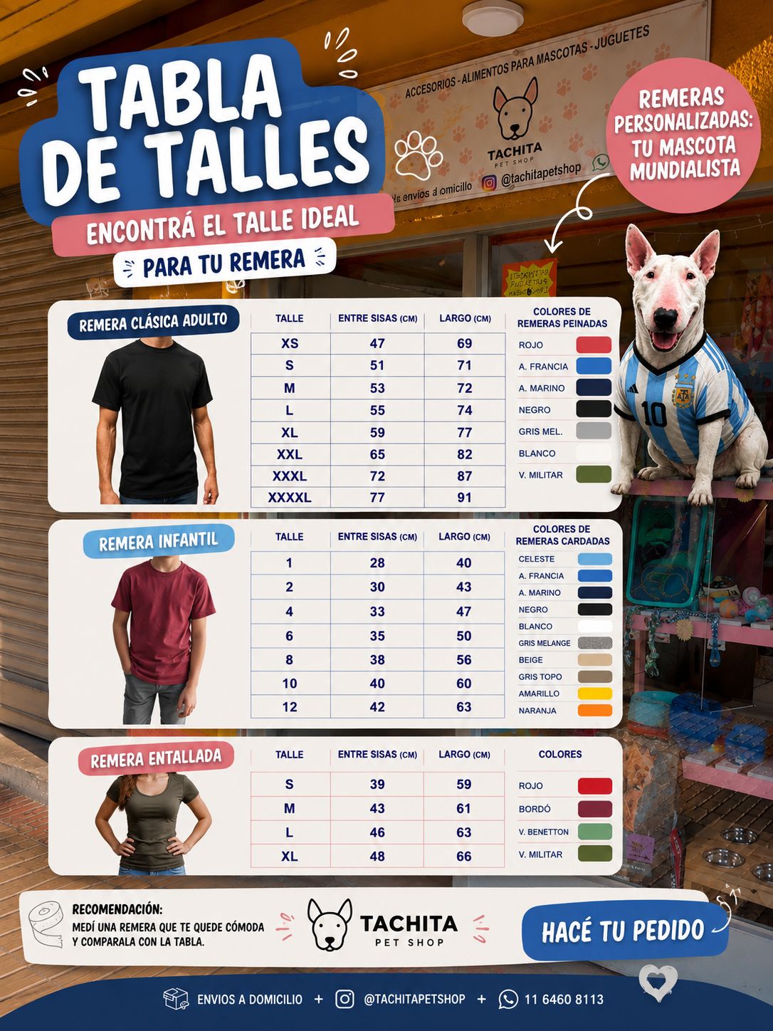 Tabla de talles Tachita Pet Shop